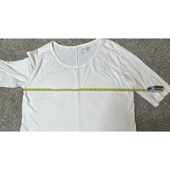 Terra & Sky | Women’s White Basic Plus Sized 3/4 Sleeve Shirt | 1X - Picture 5 of 11